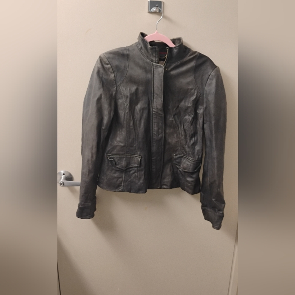 Banana Republic Women's Weathered Leather Lined Jacket